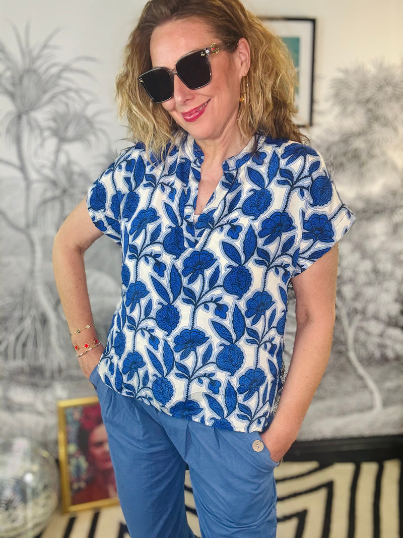 Andrea Blouse in Urban Blue