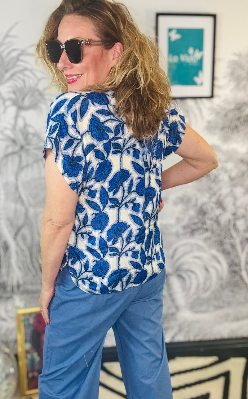 Andrea Blouse in Urban Blue