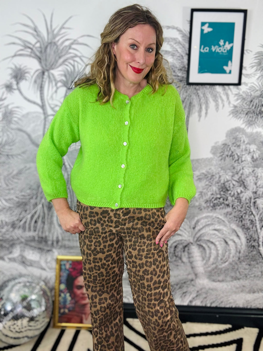 Claires Mohair Mix Crewneck Cardigan