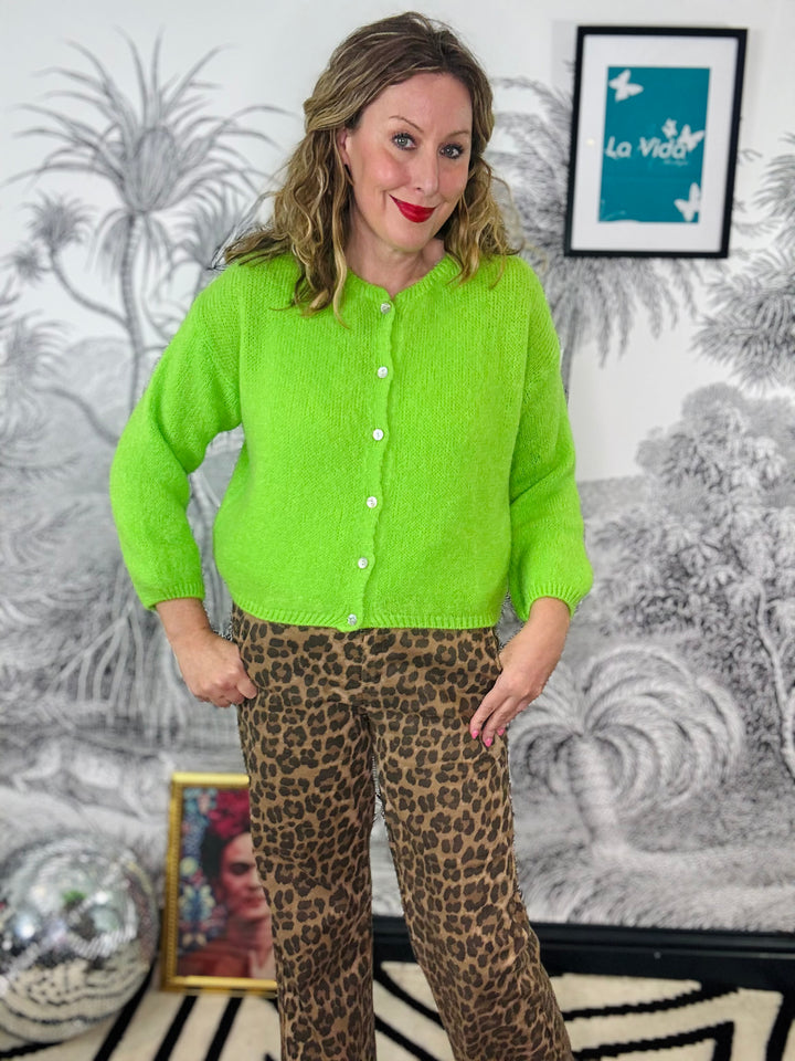 Claires Mohair Mix Crewneck Cardigan