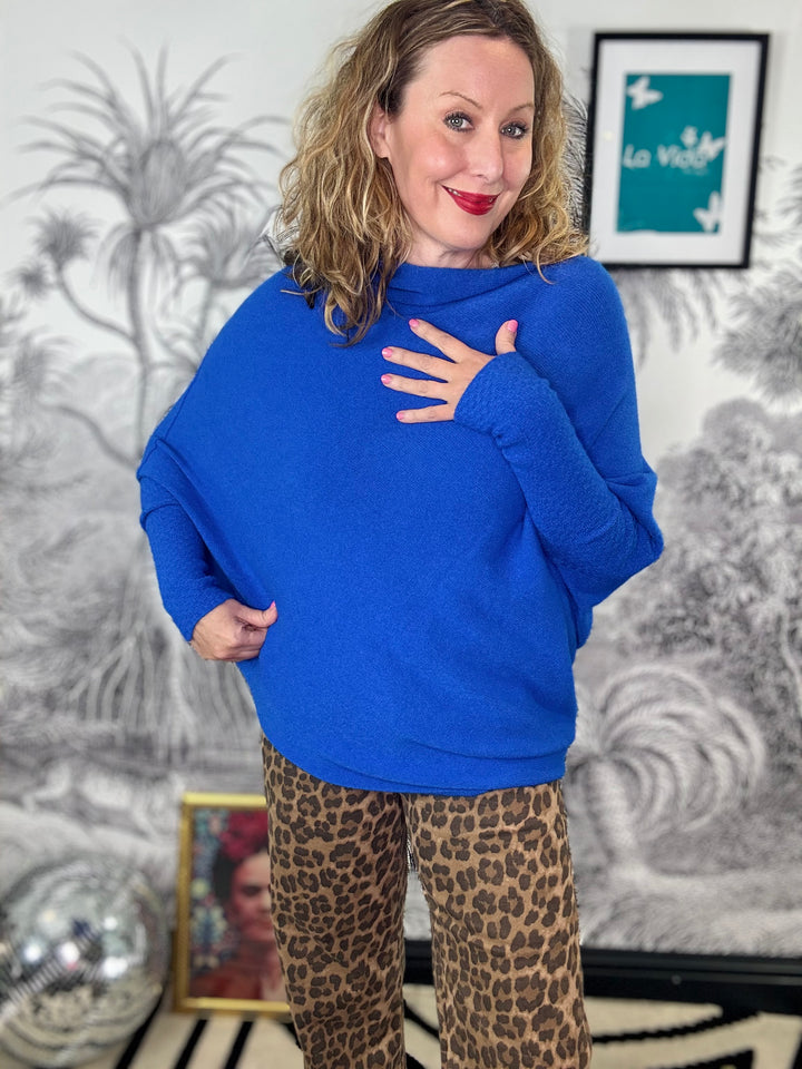 Ella Pattern Sleeve Asymmetric Knit Jumper