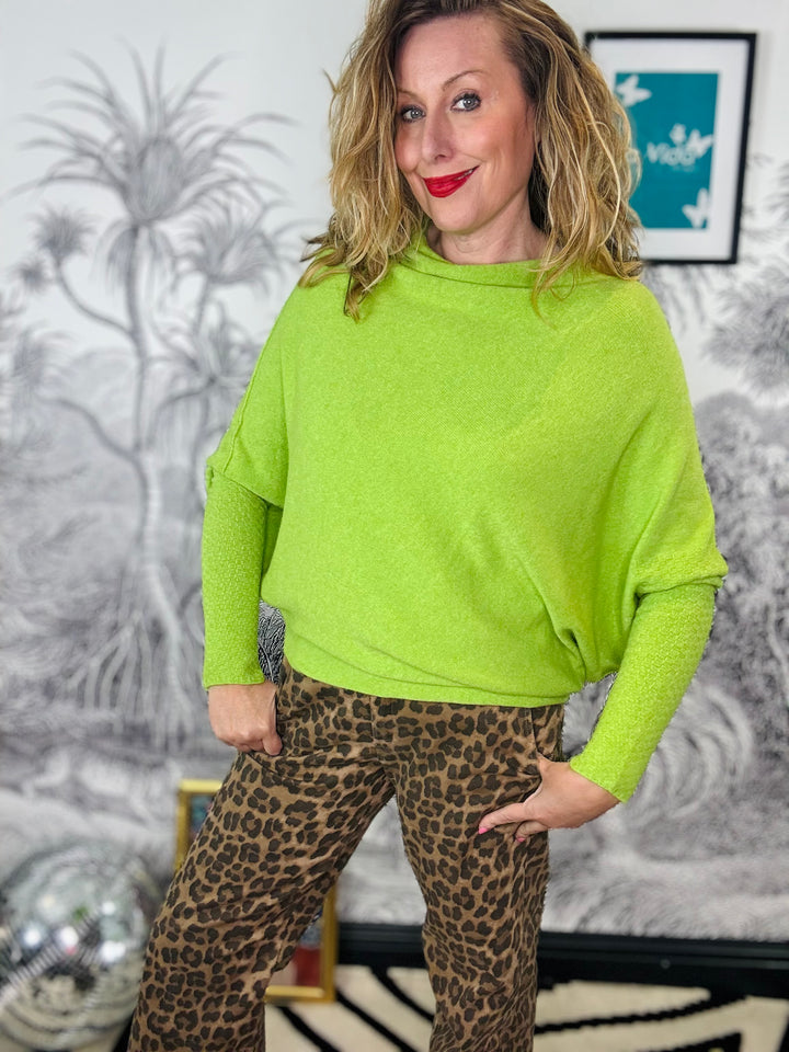 Ella Pattern Sleeve Asymmetric Knit Jumper