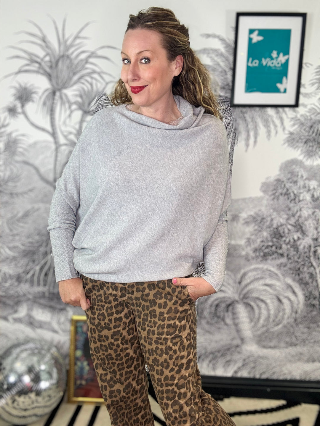 Ella Pattern Sleeve Asymmetric Knit Jumper