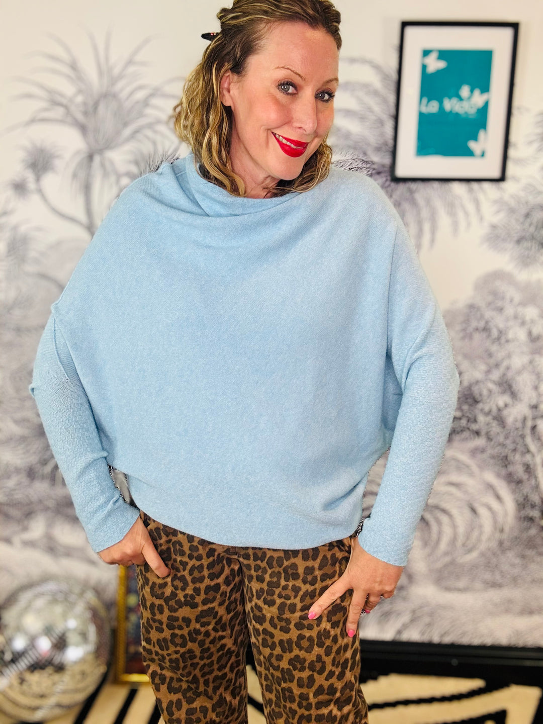 Ella Pattern Sleeve Asymmetric Knit Jumper