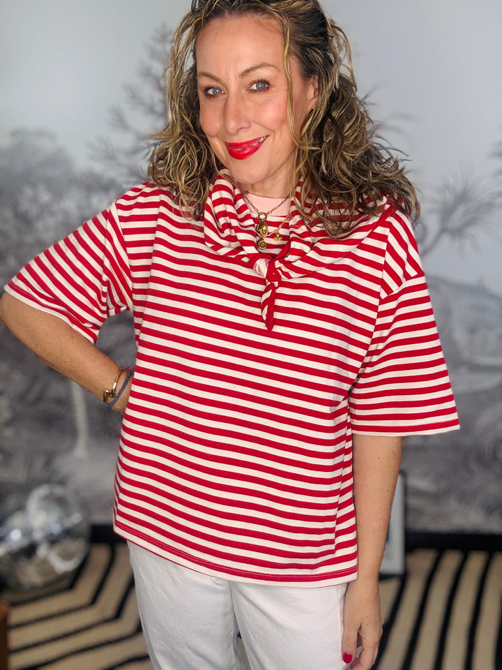 Summer Apple T-shirt in Red Stripe