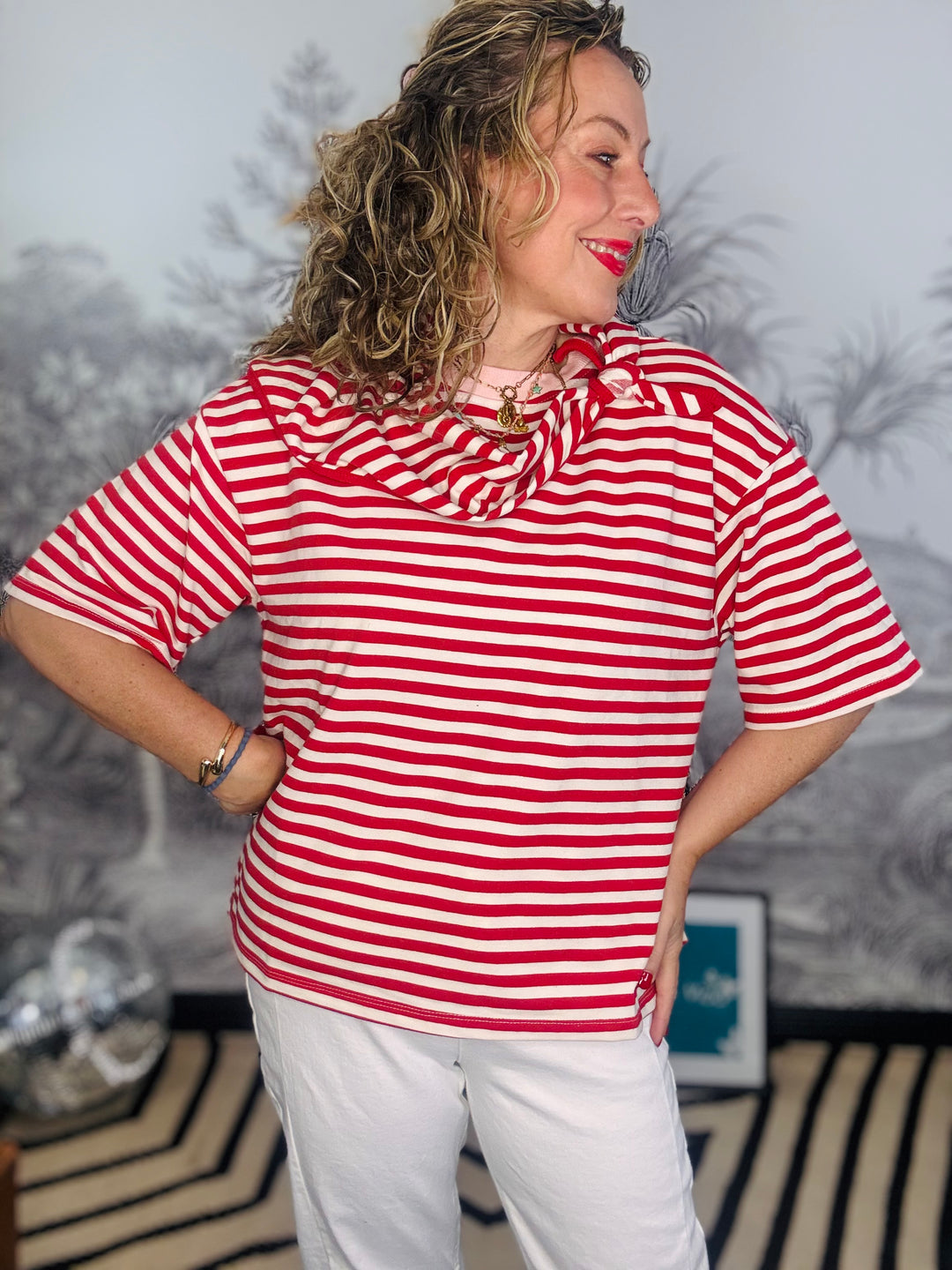 Summer Apple T-shirt in Red Stripe