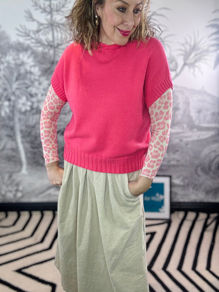 Keira Round Neck Soft Knit Ribbed Hem Boxy Jumper