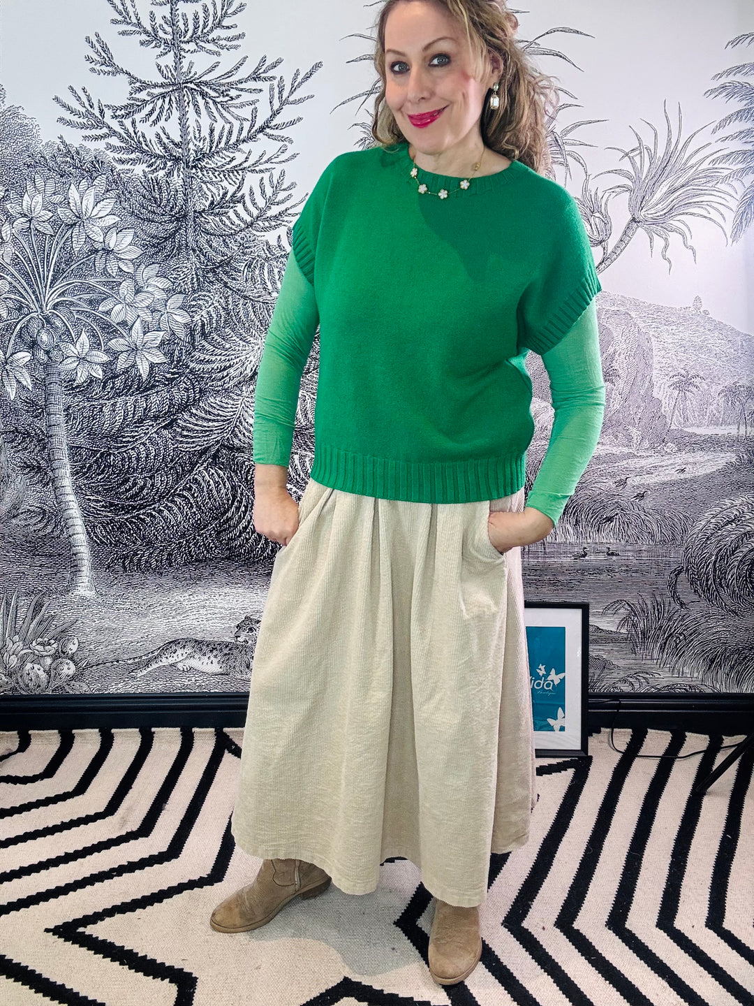 Keira Round Neck Soft Knit Ribbed Hem Boxy Jumper