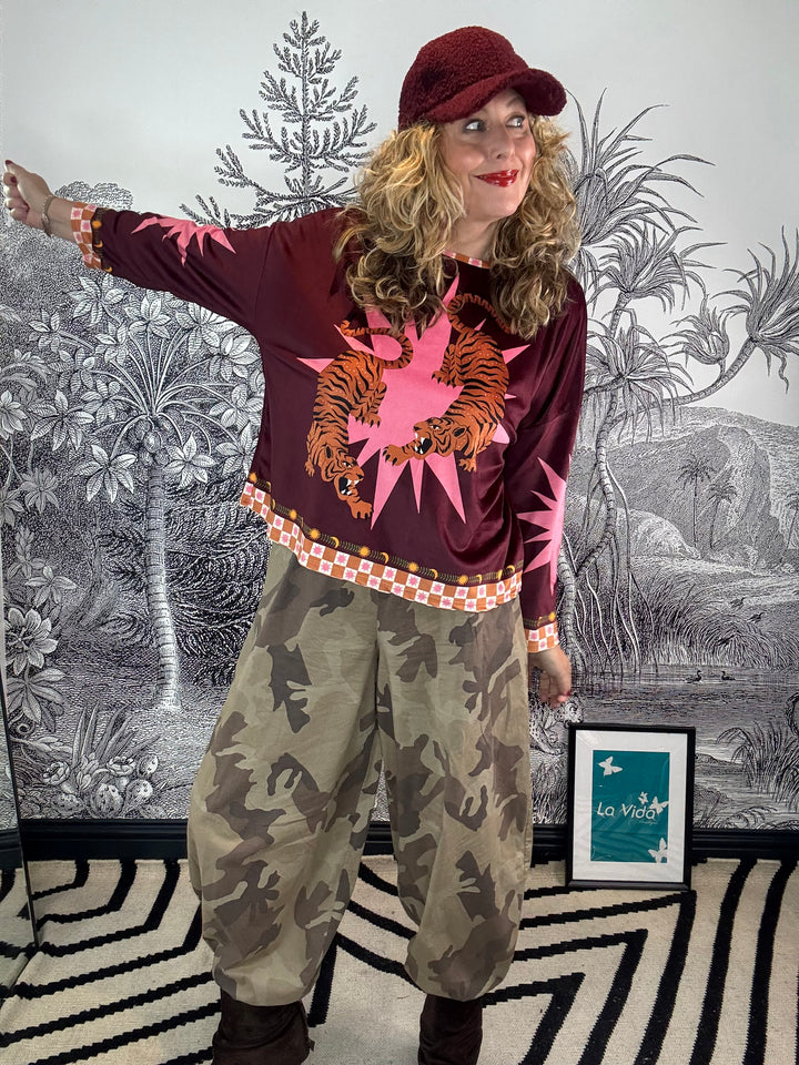 Tigre Velvet touch tiger print top