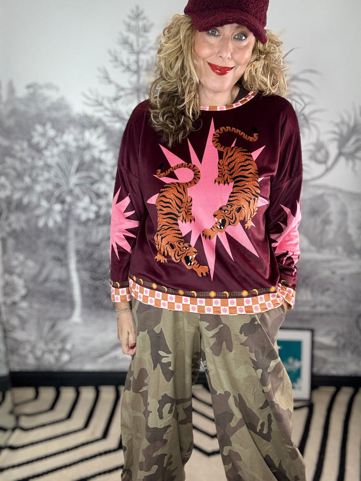 Tigre Velvet touch tiger print top