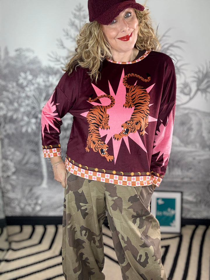 Tigre Velvet touch tiger print top