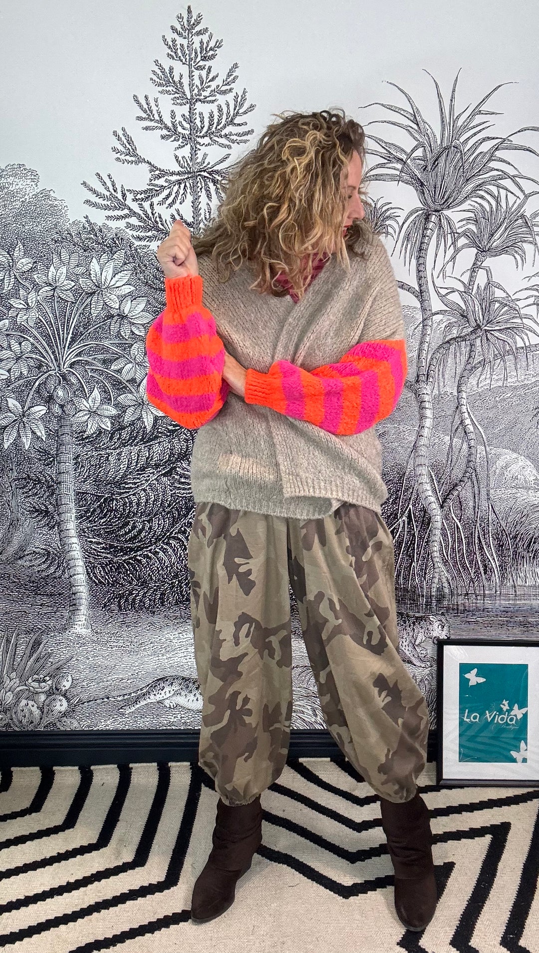 Nancy Neon Sleeve Slouchy Cardigan