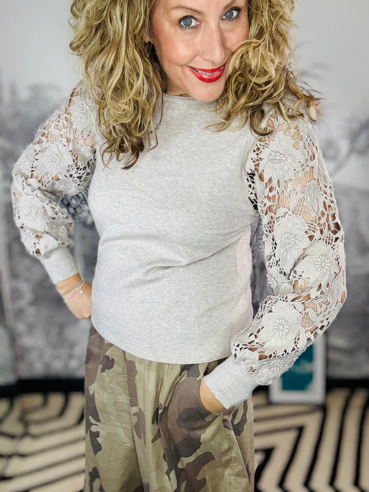 Leanne Lace Sleeve Knit