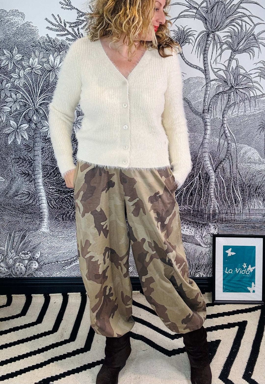 Ally balloon pant in Brown Camouflage