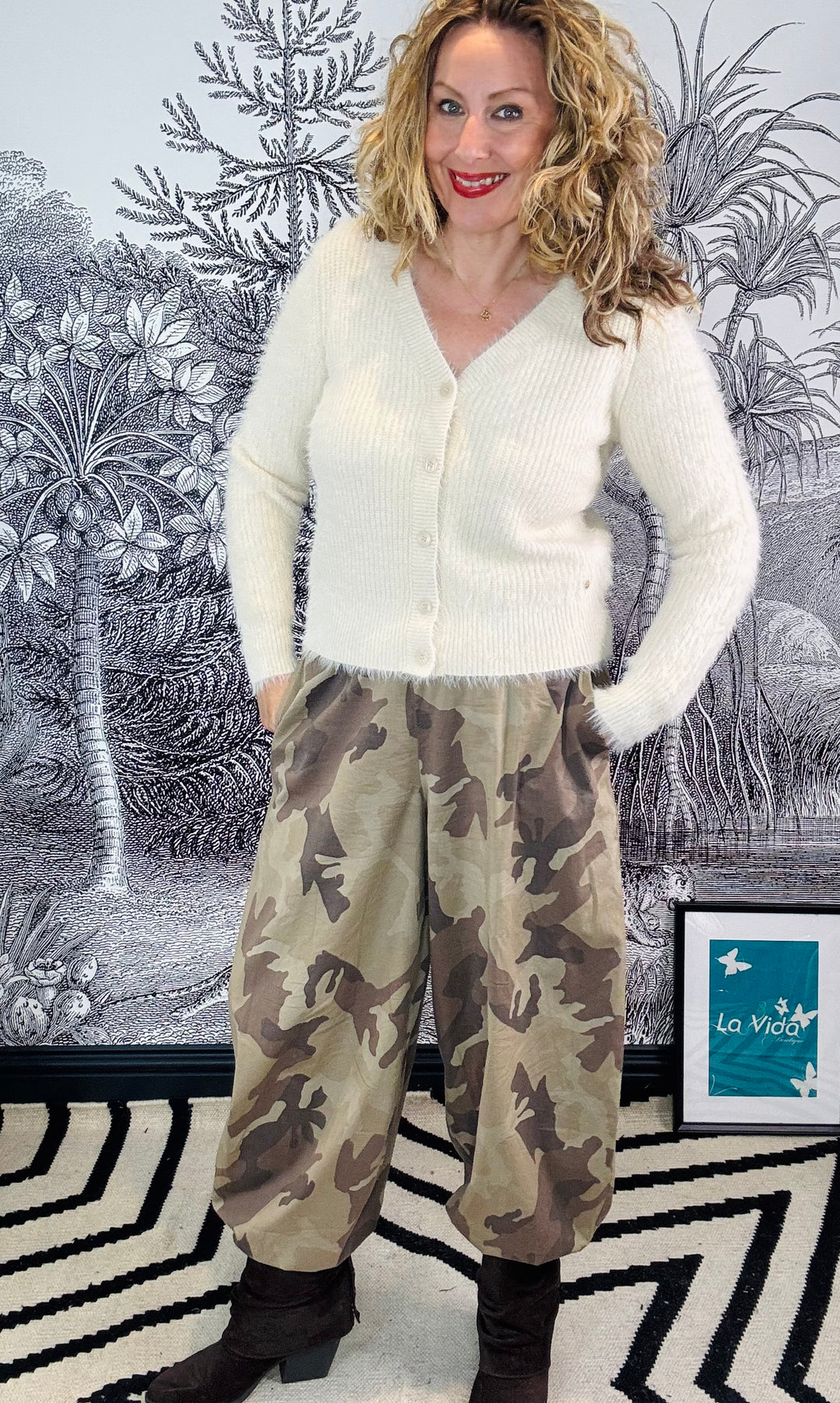 Cardigan fuzzy in Cream