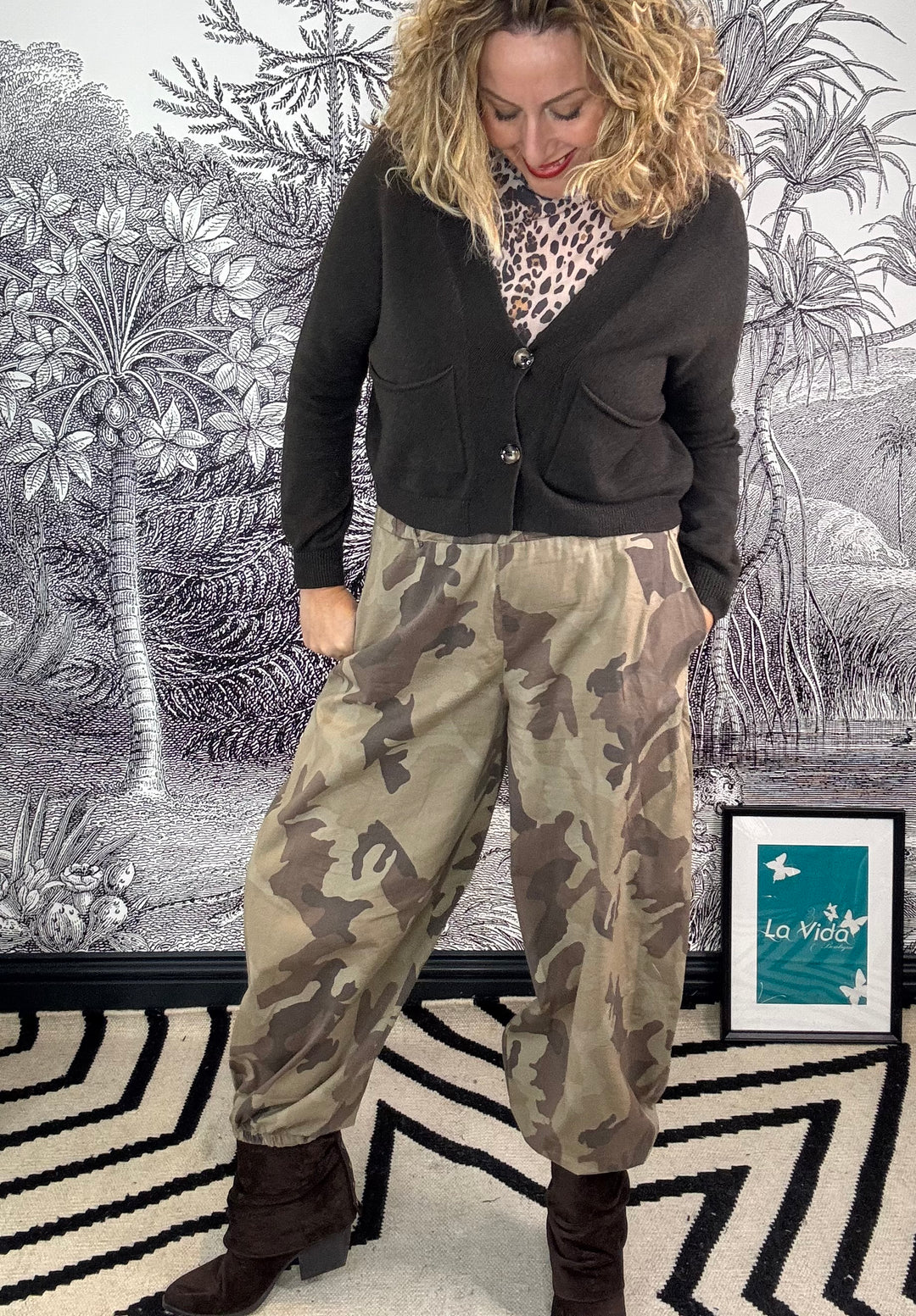 Ally balloon pant in Brown Camouflage