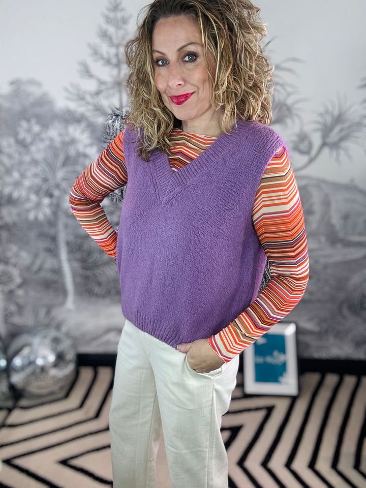 Zara Super Soft Zig Zag Print Cashmere Layering Top