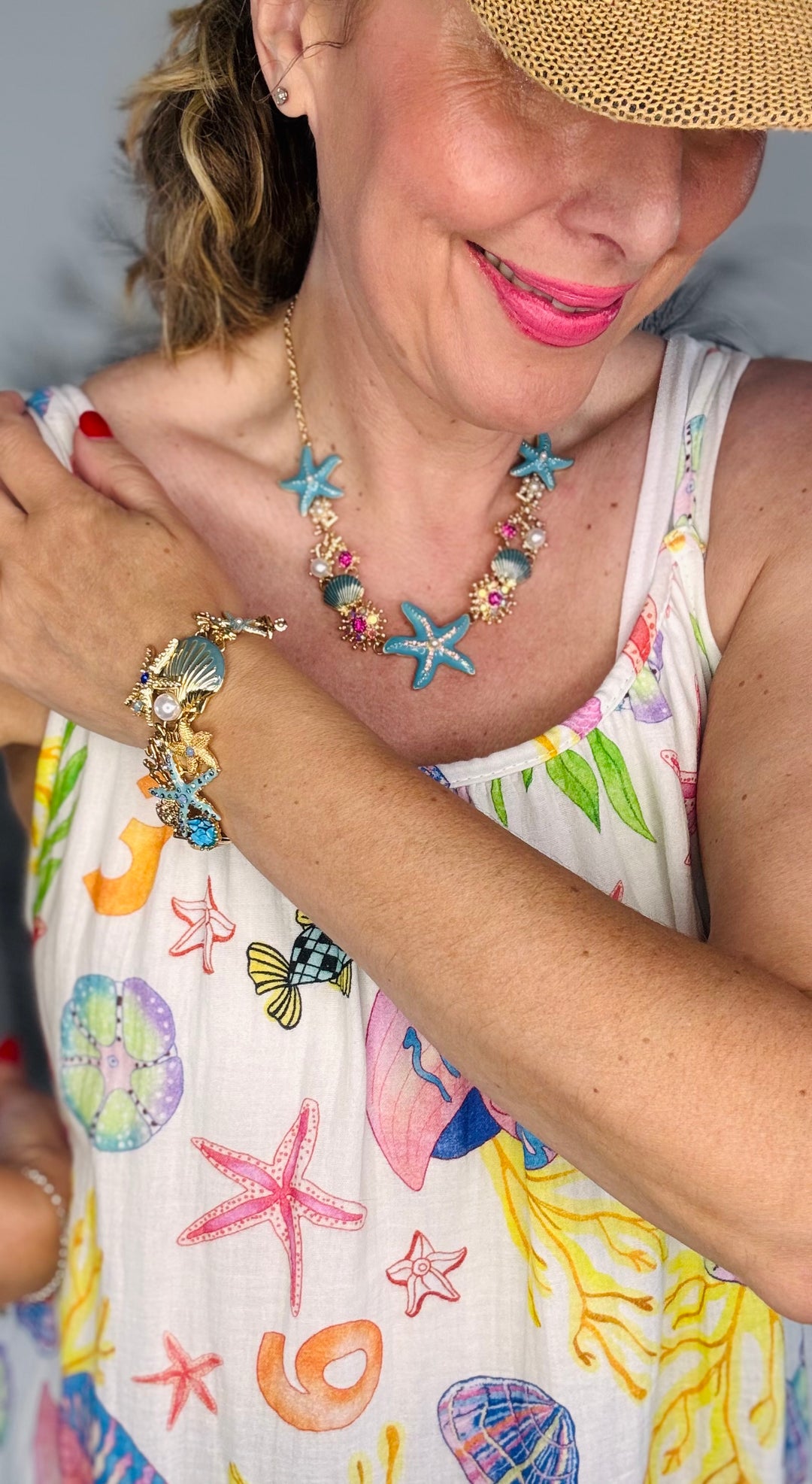 Fiji Encrusted Coral Paradise Necklace