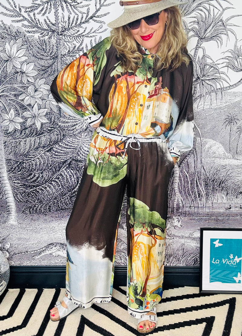 Volterra Silky Wide Leg Landscape Trousers
