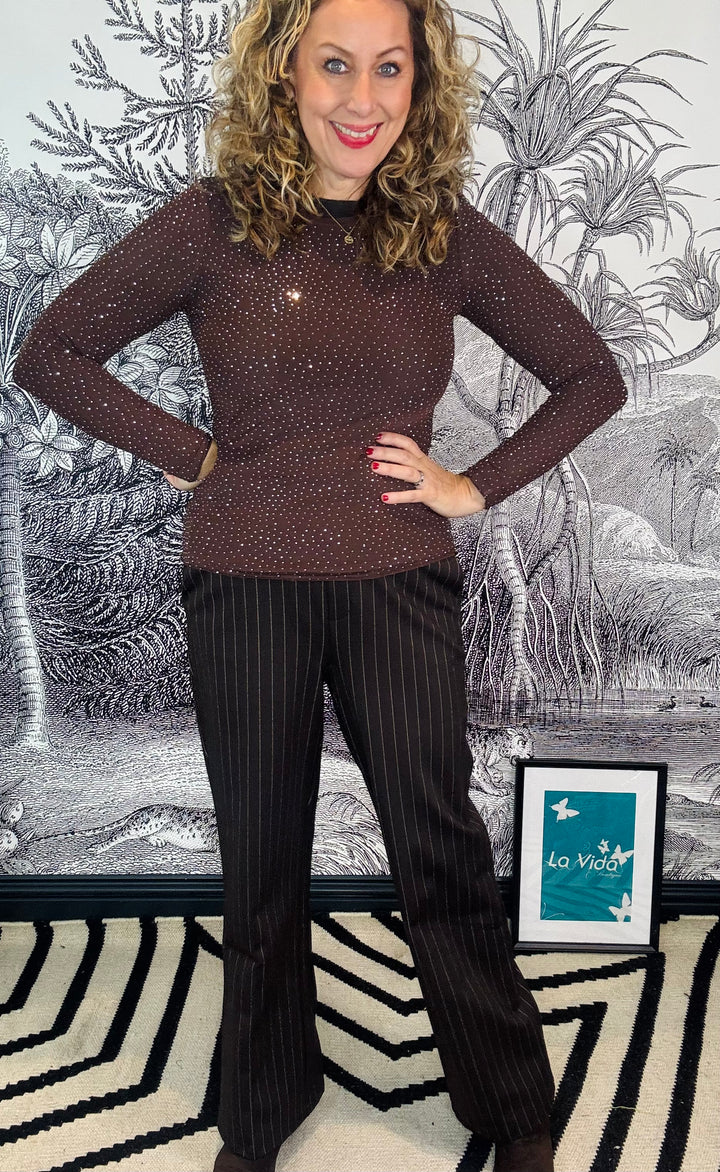 Alexis Best Seller Sparkle Stone Mesh Top
