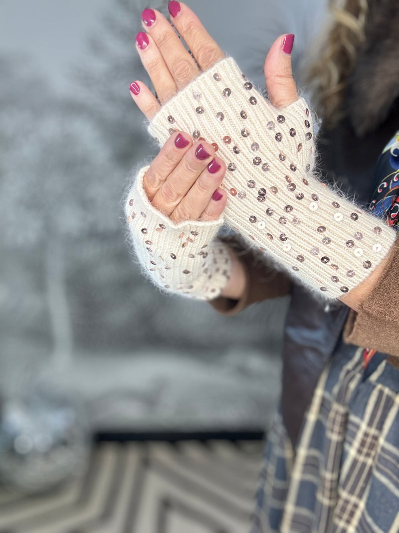 Sequin Fingerless Gloves