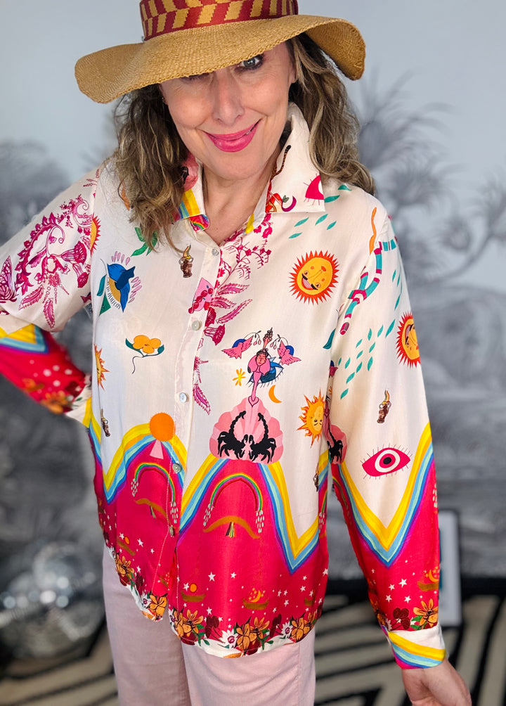 Loco Beautiful Print Viscose Shirt