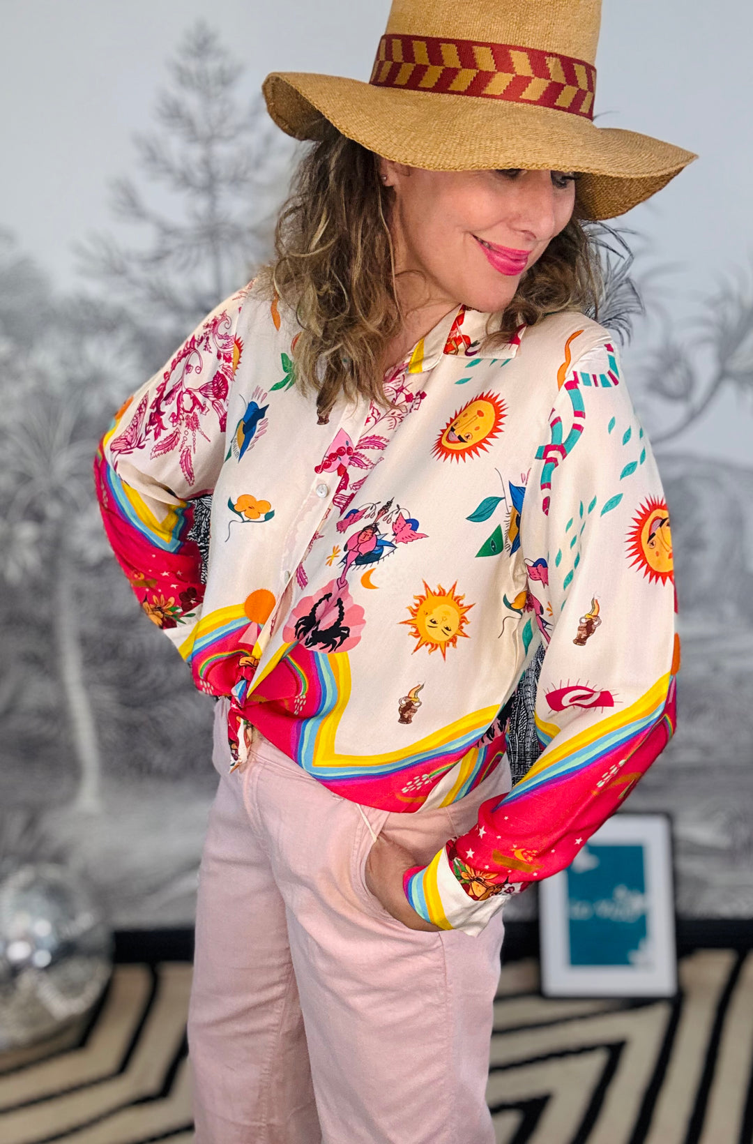 Loco Beautiful Print Viscose Shirt