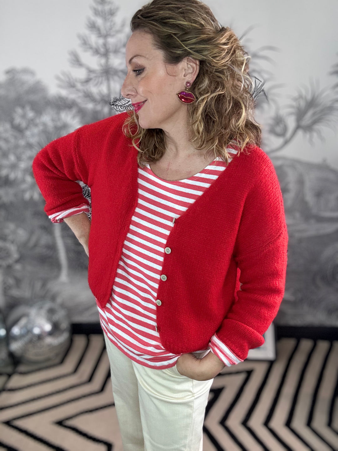 Sukie V-Neck Mohair Cardigan