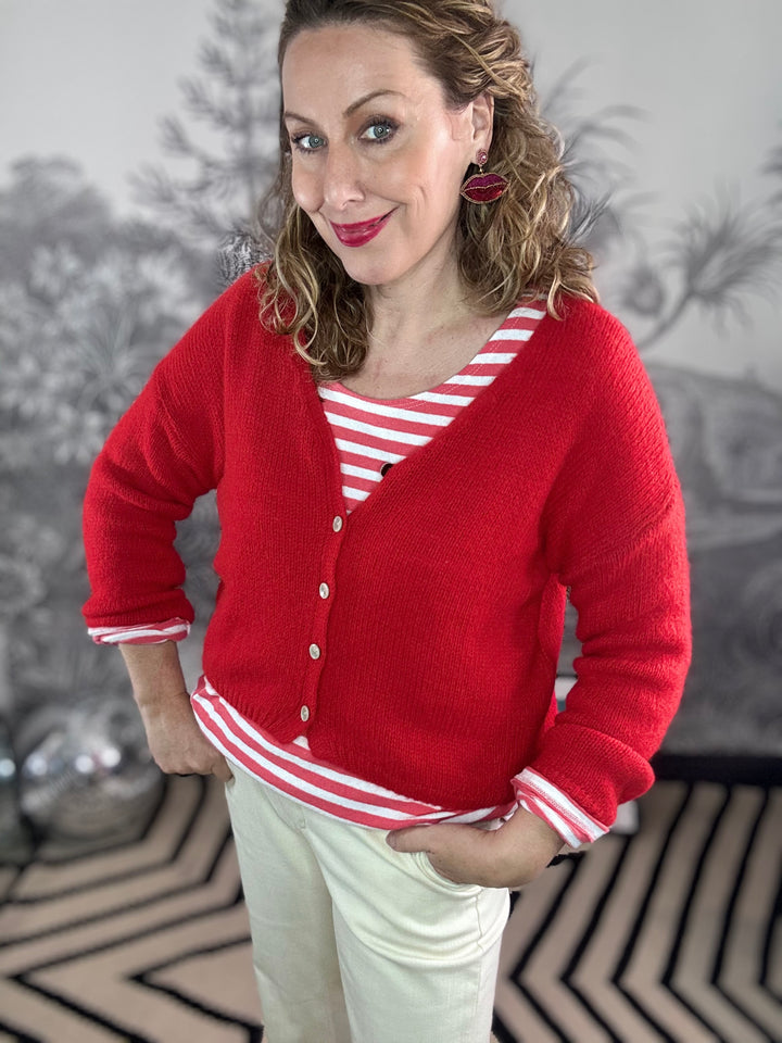 Sukie V-Neck Mohair Cardigan