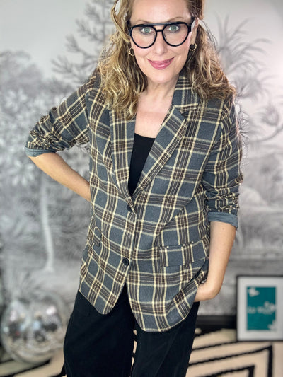 Nellie Plaid Brushed Blazer