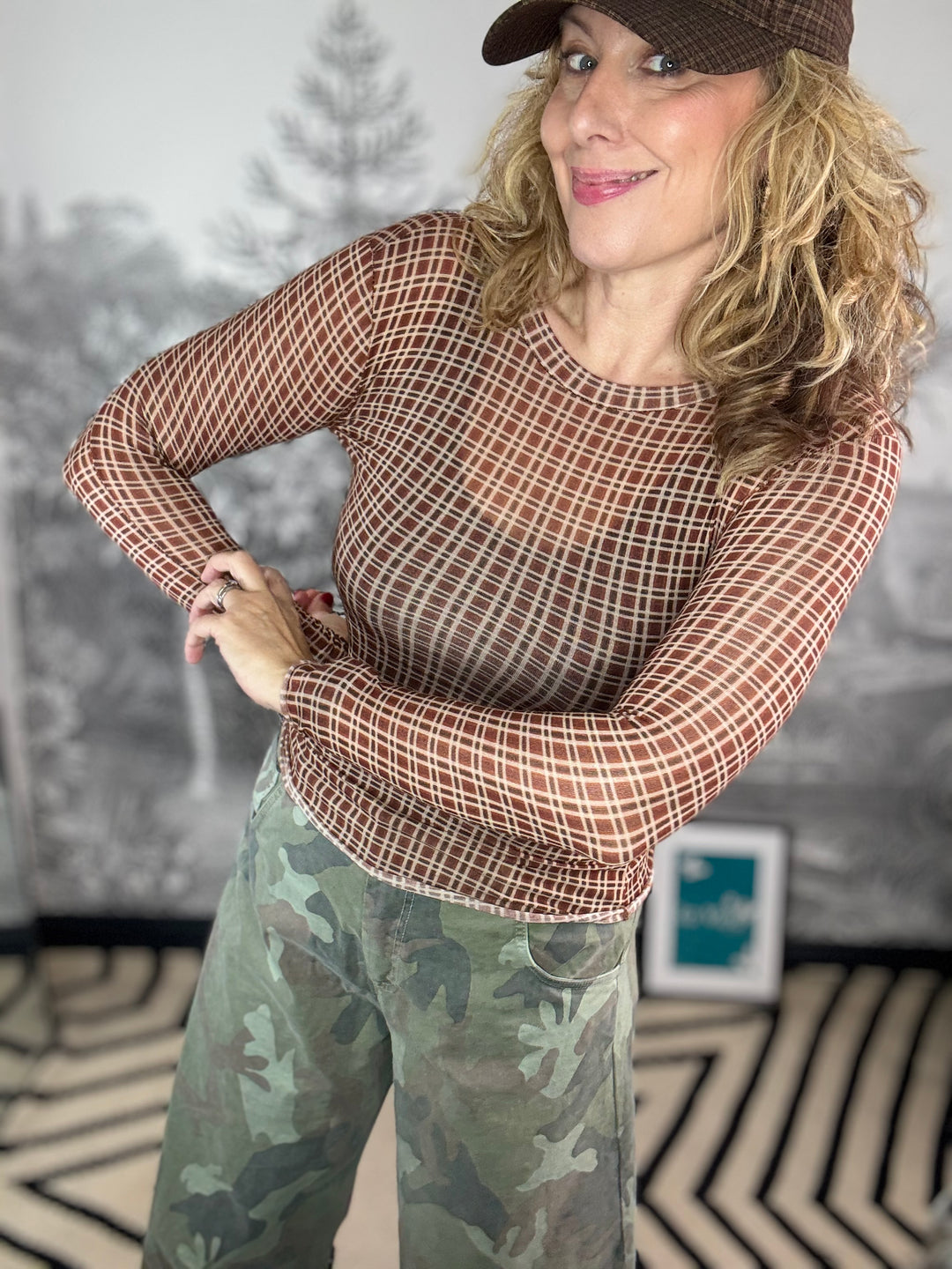 Checkers cashmere Top