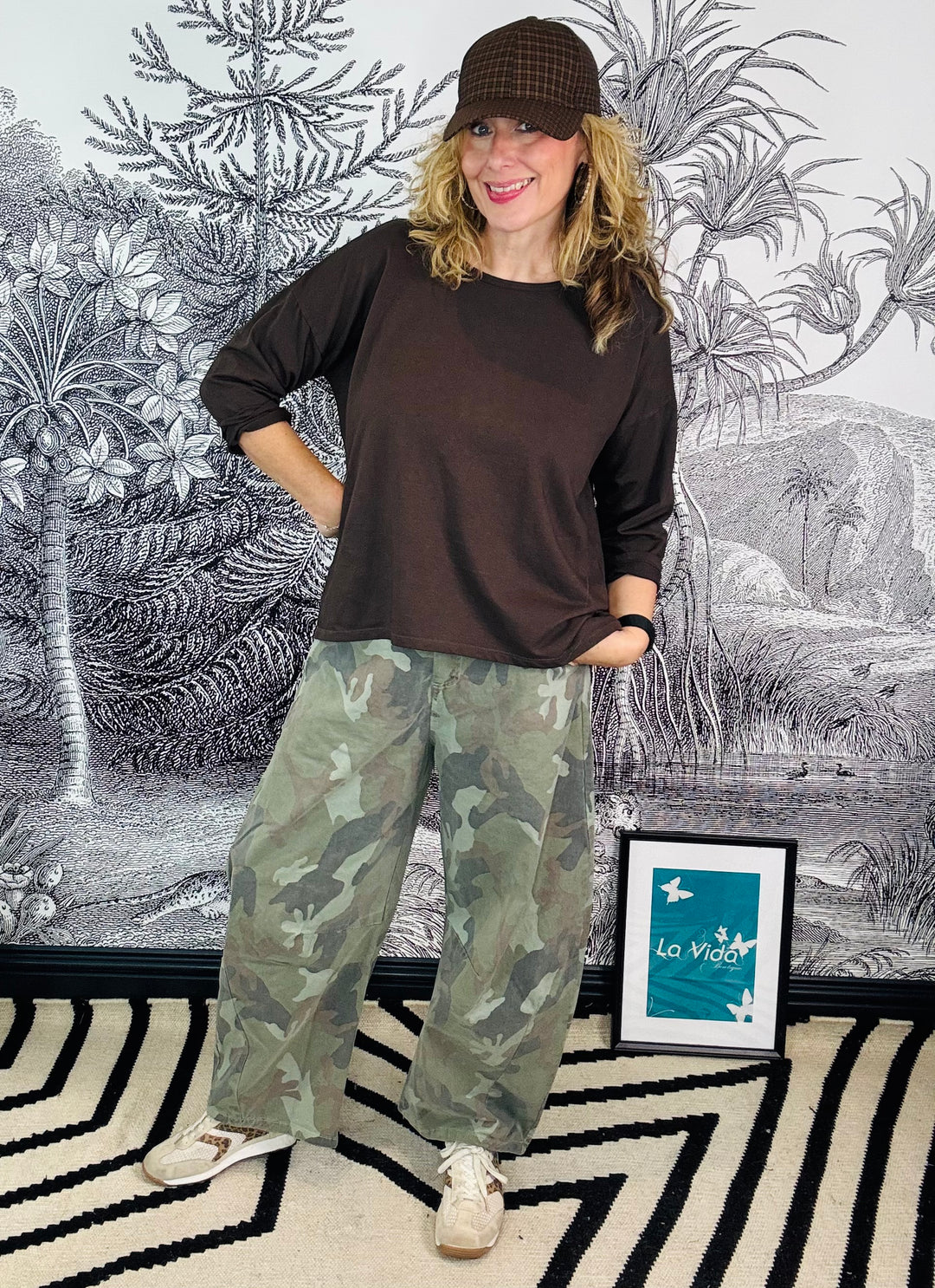 Aila barrel Camo Trouser