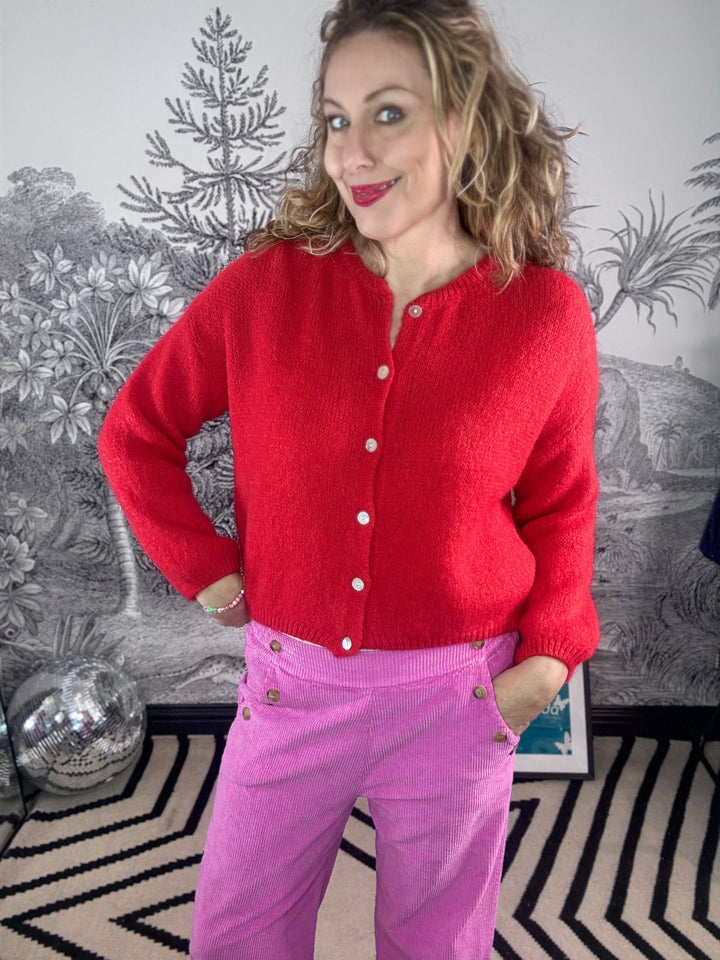 Claires Mohair Mix Crewneck Cardigan