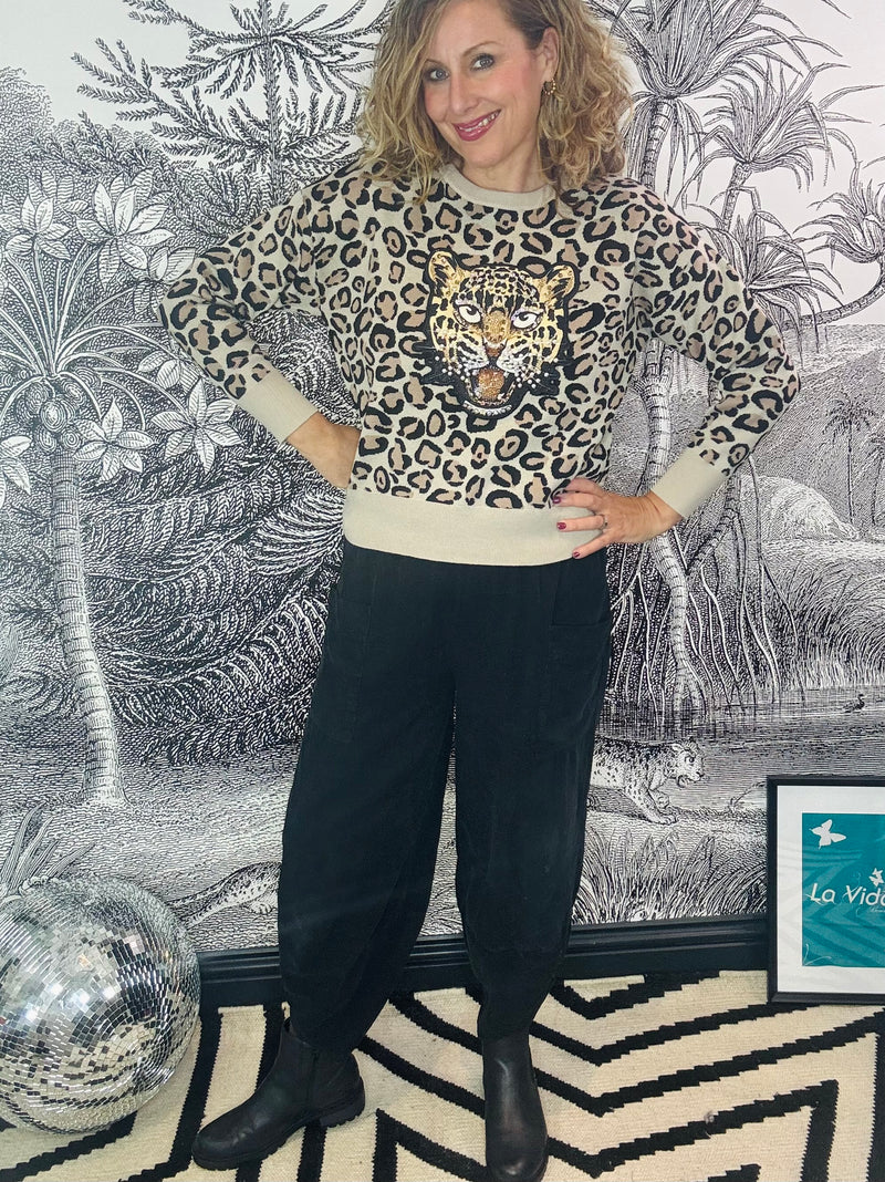 Indy Embellished Leopard Jumper