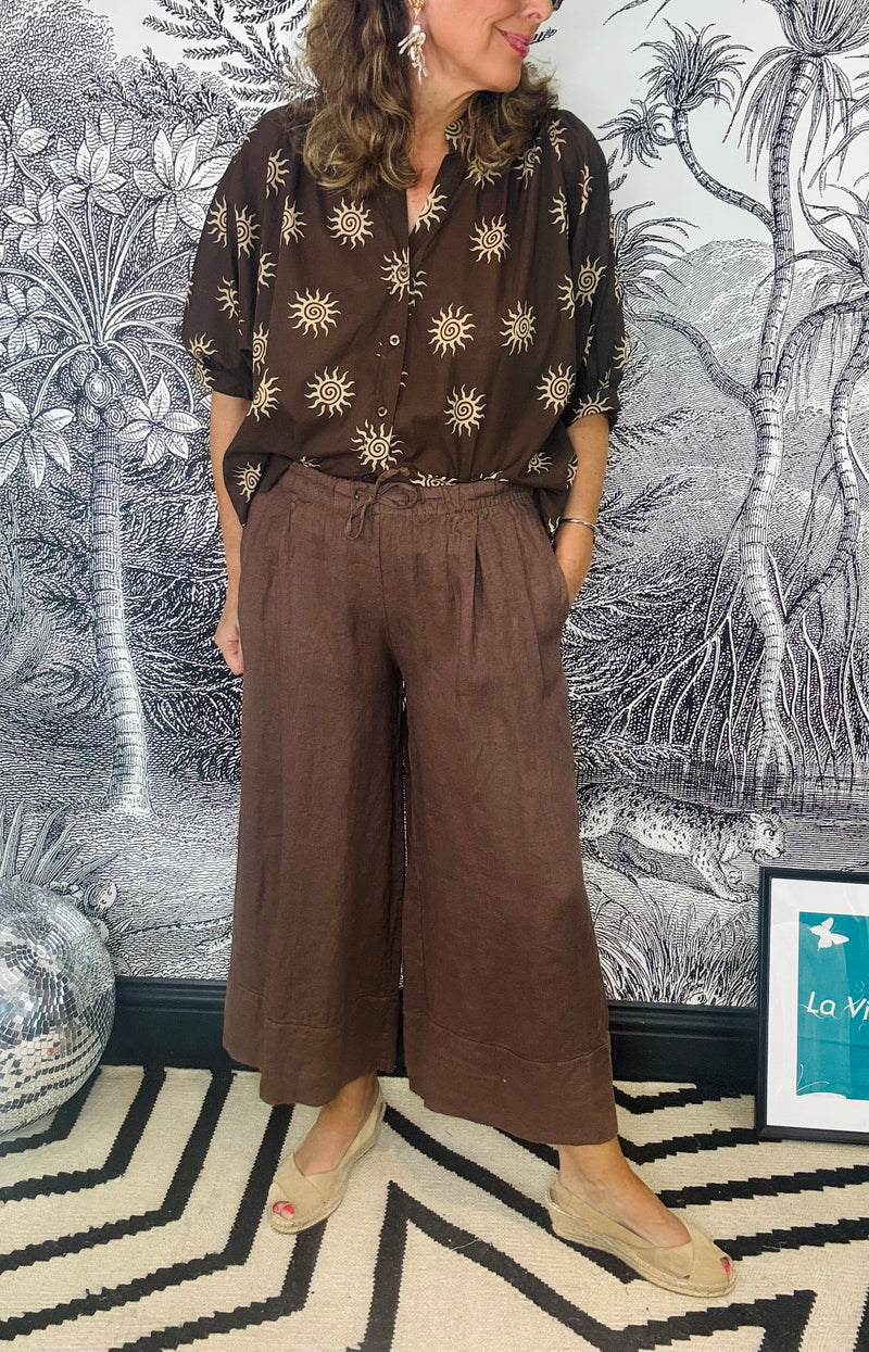 Hannah Wide Leg Linen Trousers
