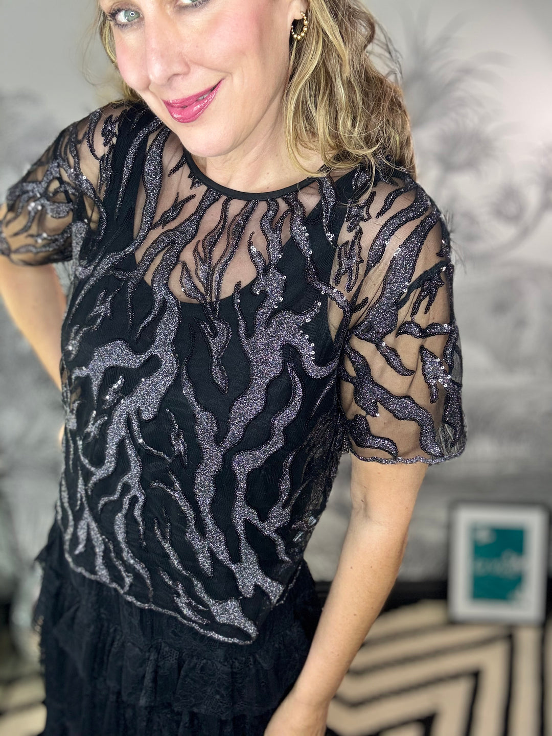 Maggie Sequin &amp; Sparkle Blouse