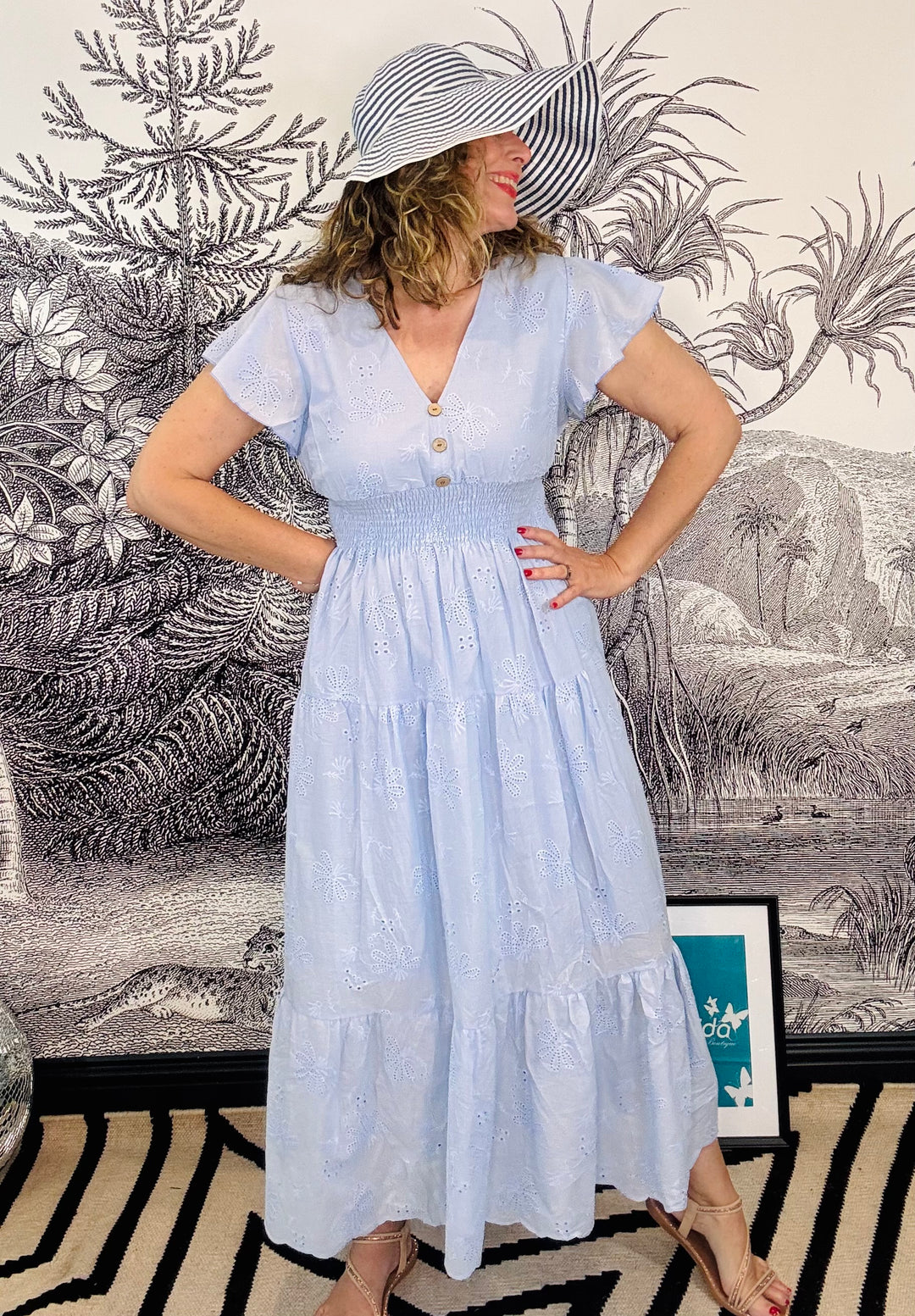 Andratx Broderie Anglaise Angel Sleeve Dress