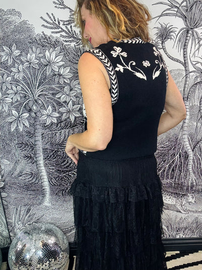 Juno Monochrome Jacquard Knit Gilet