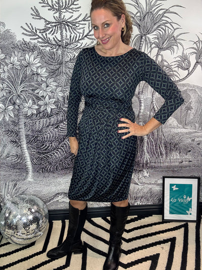 Sydney Dress in Geo Green