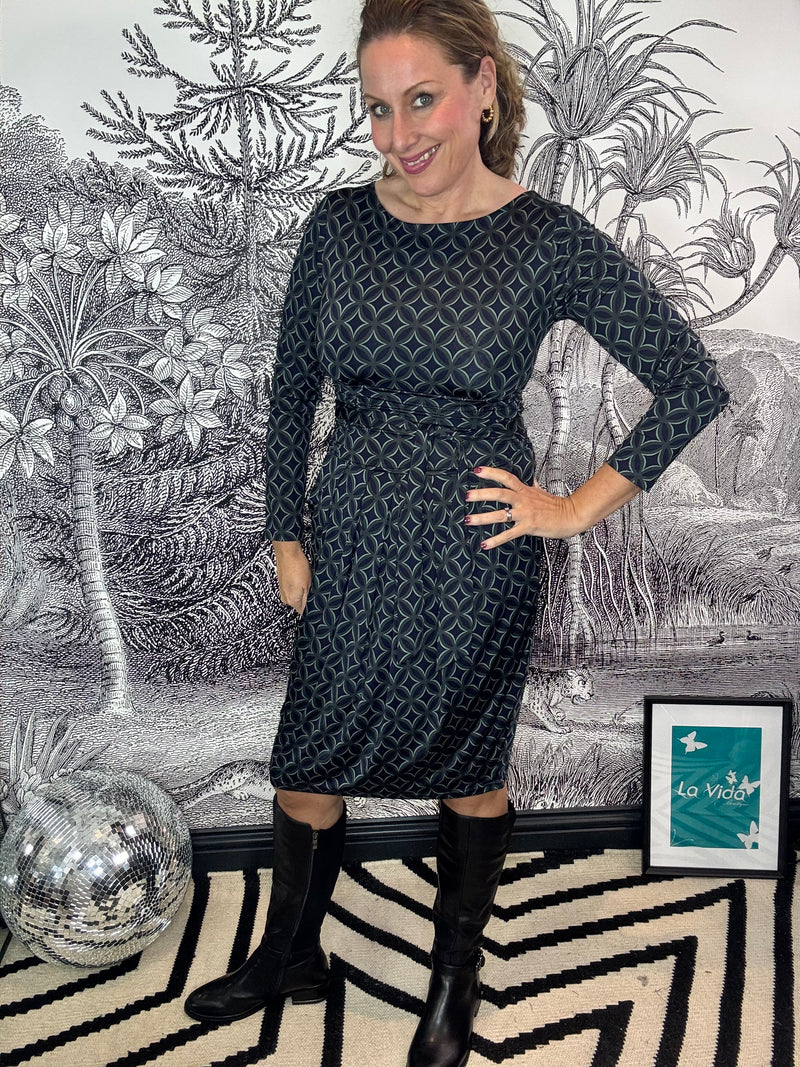 Sydney Dress in Geo Green