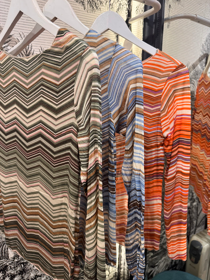 Zara Super Soft Zig Zag Print Cashmere Layering Top