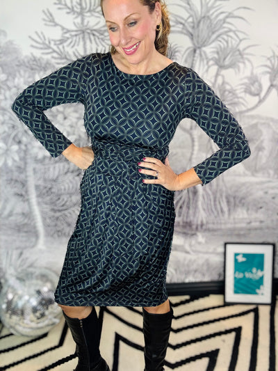 Sydney Dress in Geo Green