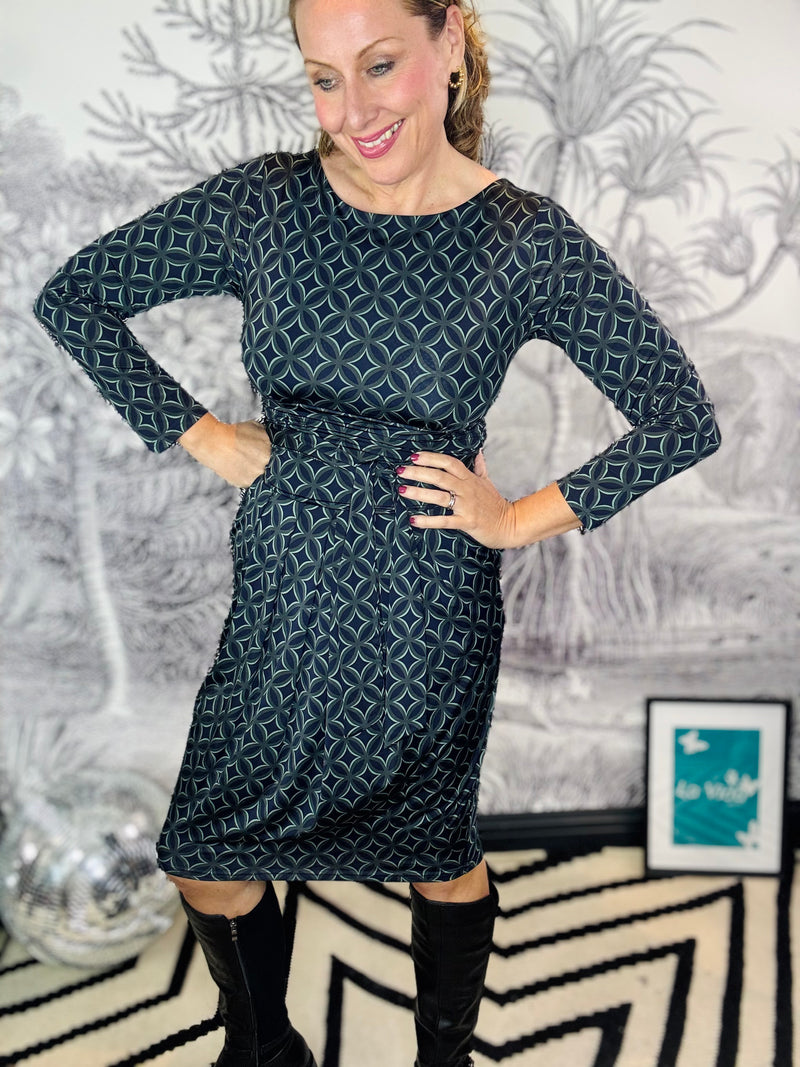 Sydney Dress in Geo Green