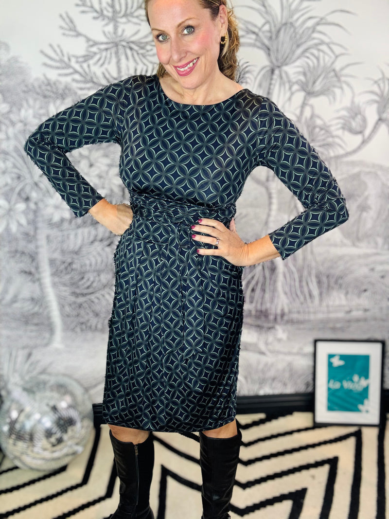 Sydney Dress in Geo Green