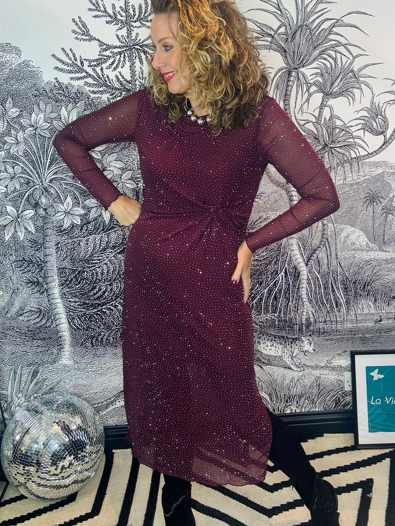 Alexis Sparkle Stone Twist Knot Dress