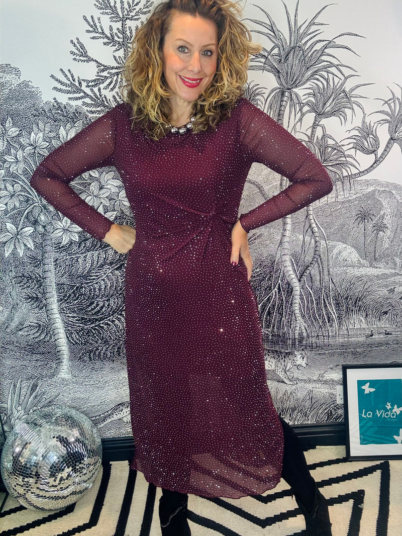 Alexis Sparkle Stone Twist Knot Dress