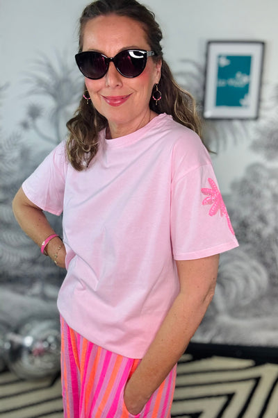 Sequin Palm Sleeve T-Shirt