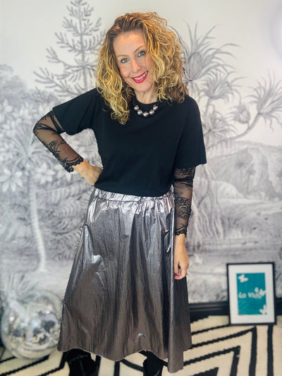 Paiton Metallic Midi Skirt