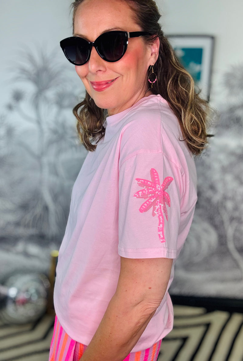 Sequin Palm Sleeve T-Shirt