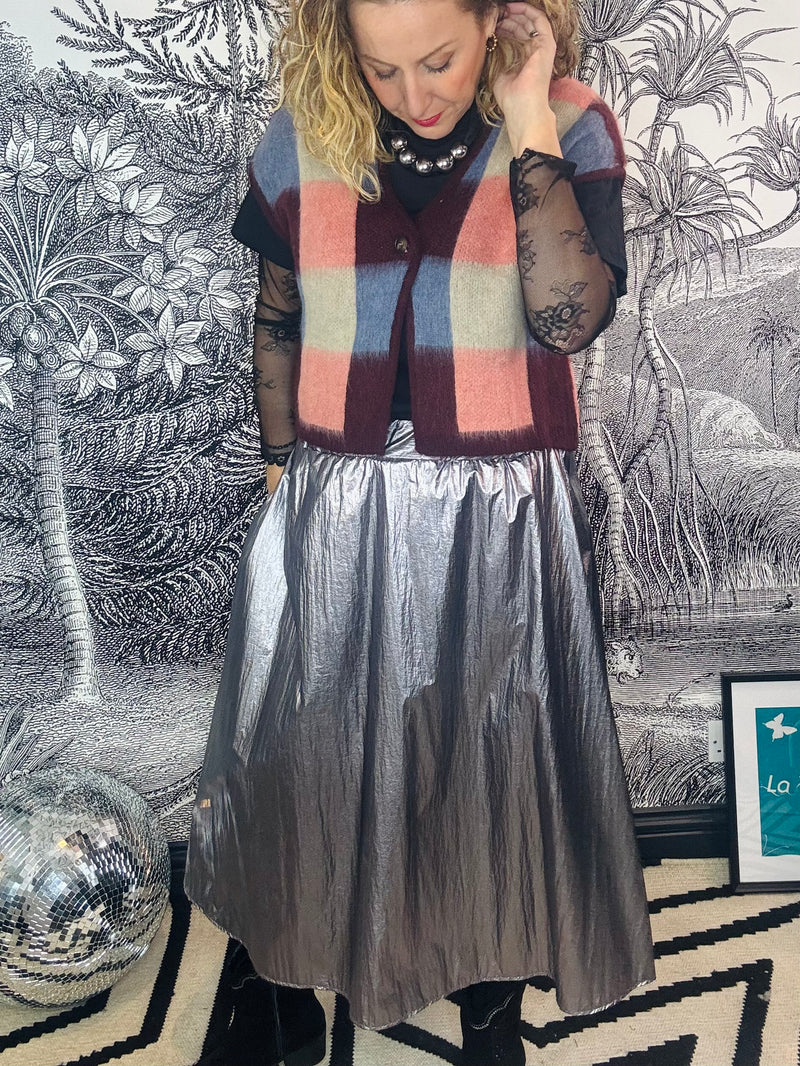 Paiton Metallic Midi Skirt